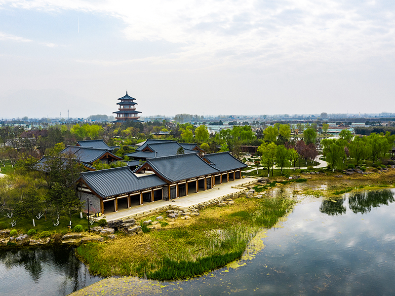 Xi'an Meibei-sjøens tømmerstrukturbygning