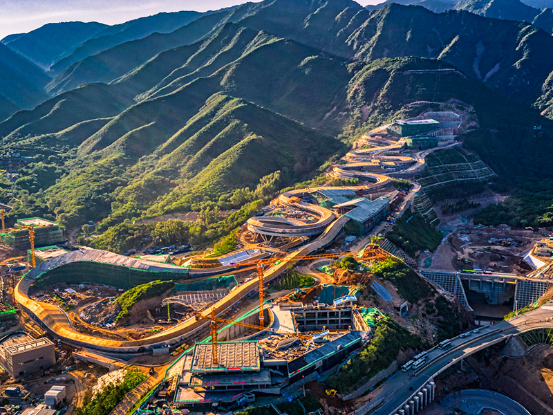 Tresolskjerm og tilhørende arbeider til Beijing Winter Olympics Luge Center